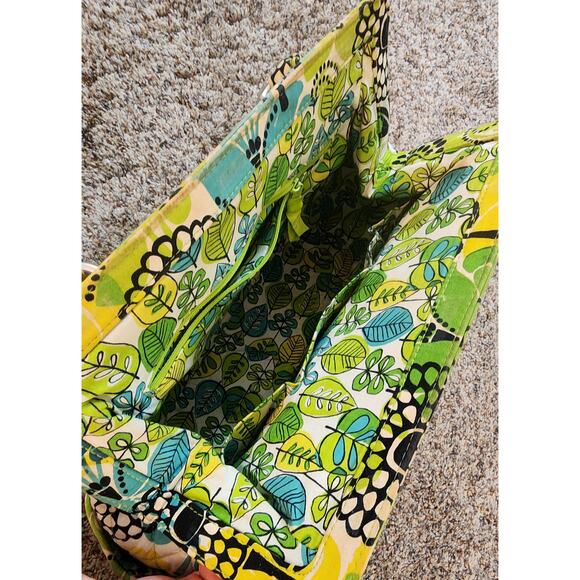 Vera Bradley Frame Bag "Limes Up" Quilted Floral Green Blue Used Good Condition - Picture 2 of 9